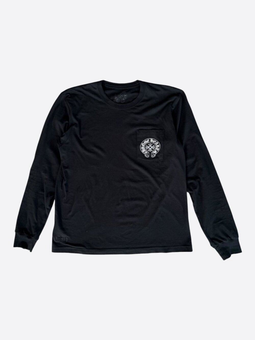Chrome Hearts Black & White Miami Horseshoe Logo Longsleeve T-Shirt